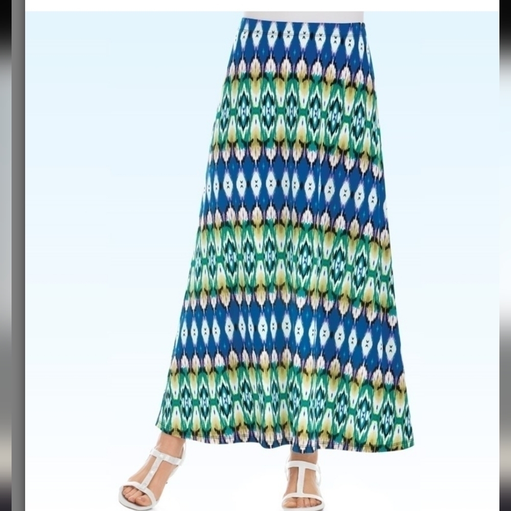 TRIBAL Print Knit Maxi Skirt